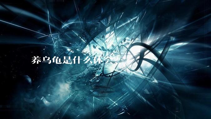 养乌龟是什么体会？